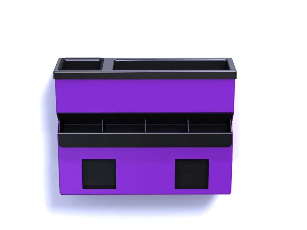 Narrow Saucestation with 2 Large Napkin Dispensers